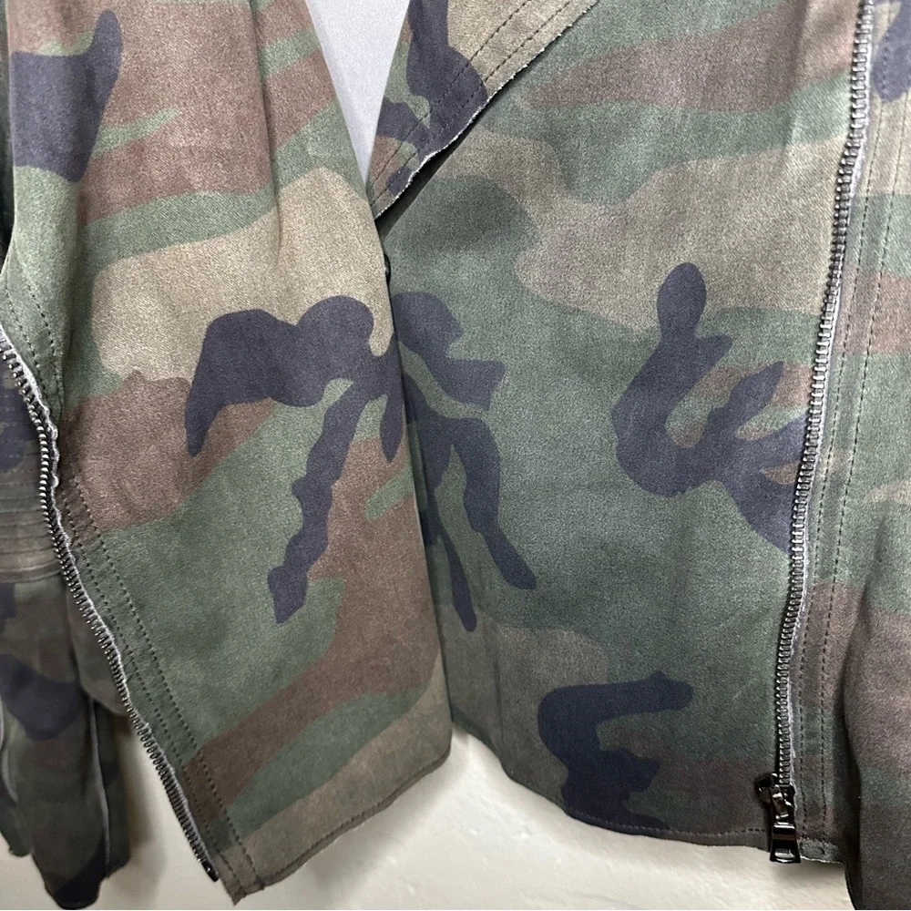 Anthropologie Marrakech Marni Scuba Suede Jacket in Camo Size M - Picture 4 of 8